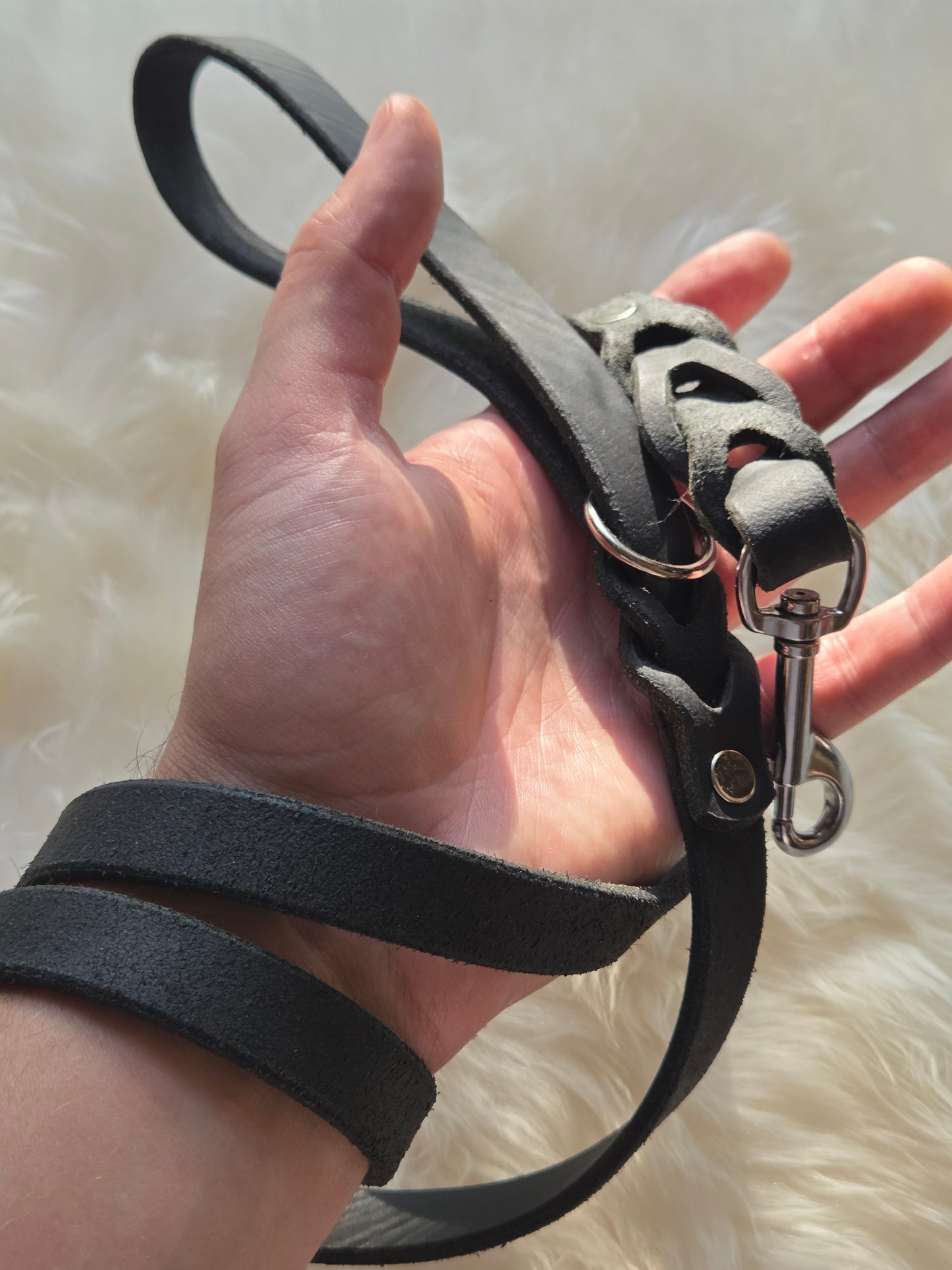 Braided Leather Dog Lead