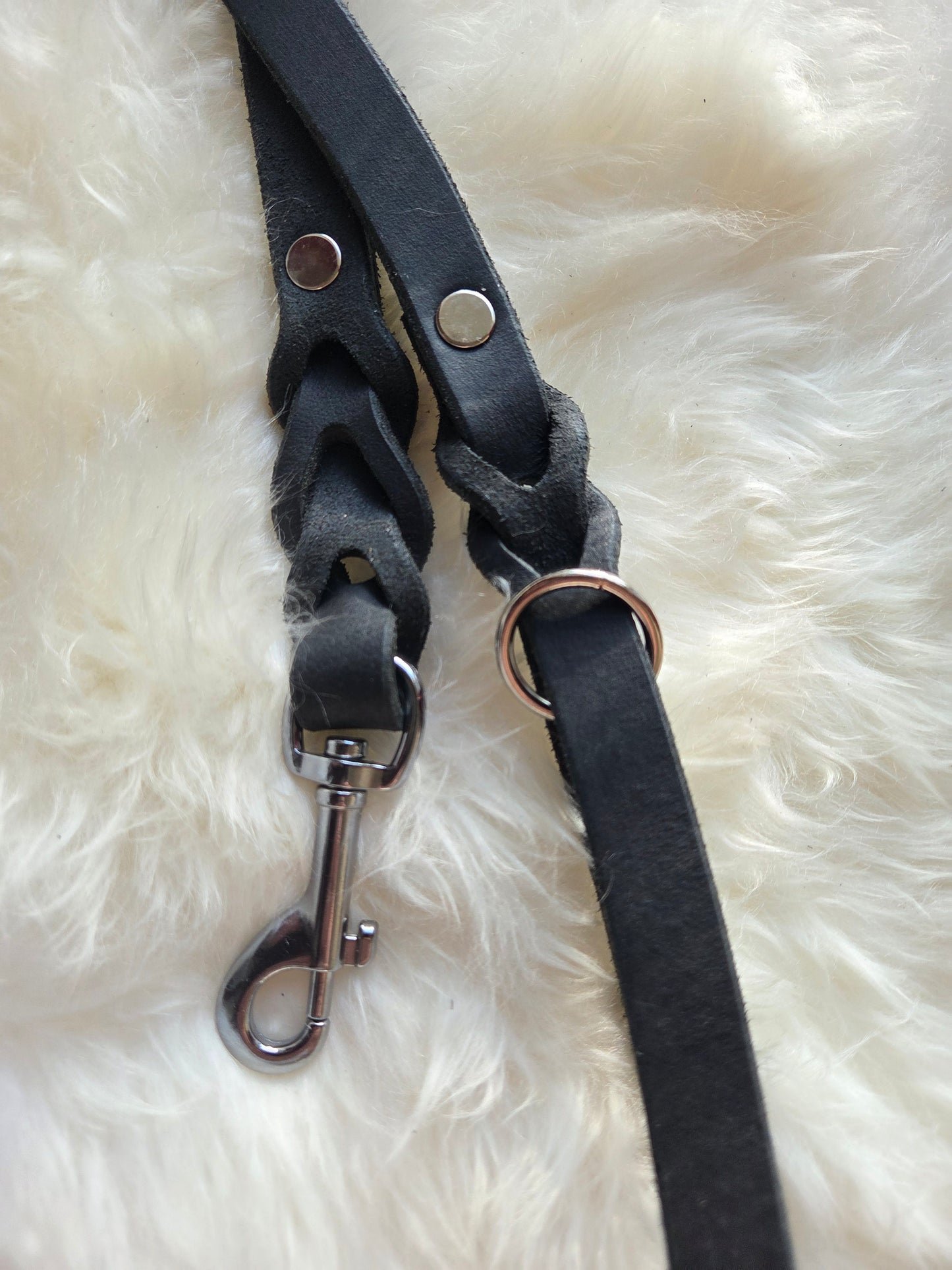 Braided Leather Dog Lead